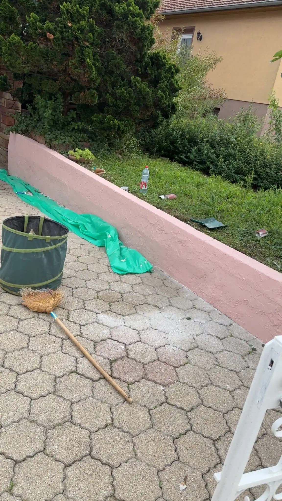 rénovation muret d'une allée de jardin